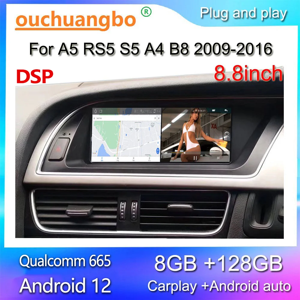 Ouchuangbo  Ƽ̵ ī÷ ŰƮ, RHD 8.8 ġ A5 RS5 S5 A4 B8 2009 2016, ȵ̵ 12 ׷ GPS ̵ ÷̾